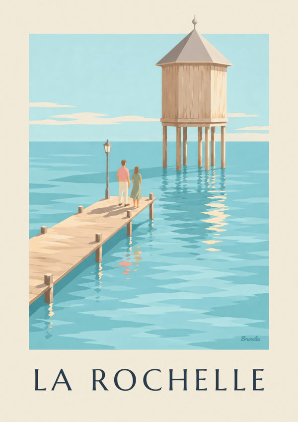 Plakat med fyret ved Bout du Monde i La Rochelle