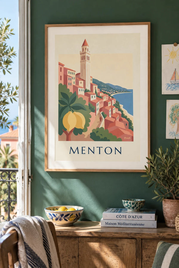Menton lemon and old town on the French Riviera poster