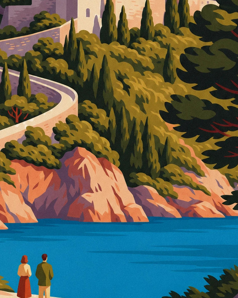 Hilltop village of Èze above the Mediterranean poster: close-up detail