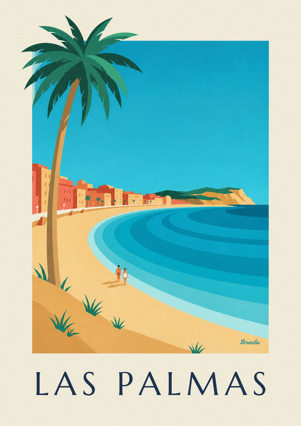 Las Canteras beach in Las Palmas poster