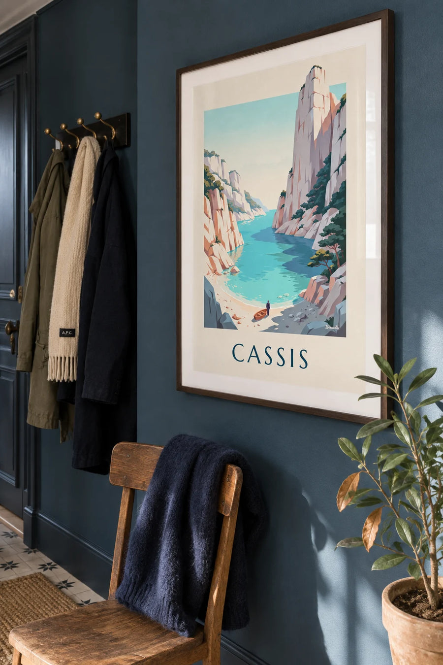Affiche calanque d'En-Vau près de Cassis : encadrée au mur