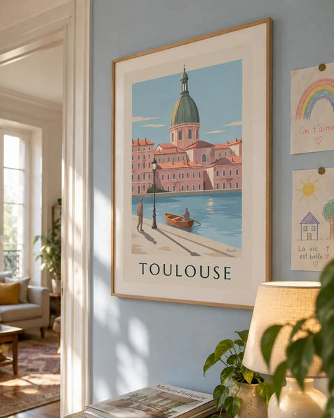 Toulouse posters: collection poster framed in an interior
