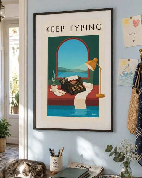 Affiches bureau : affiche de la collection encadrée dans un intérieur