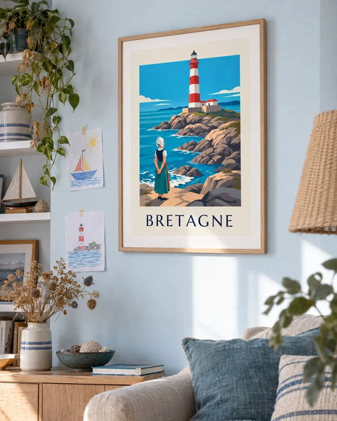 Brittany posters: collection poster framed in a home interior
