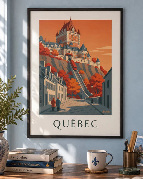 Canada posters: collection poster framed in an interior