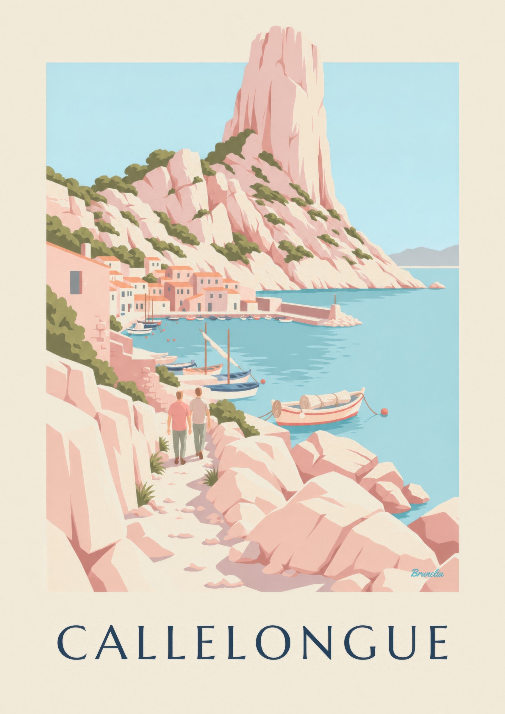 Affiche Callelongue, petit port des calanques: nærbillede af detalje