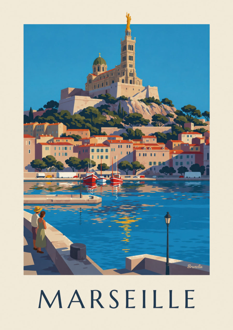Plakat Notre-Dame-de-la-Garde i Marseille