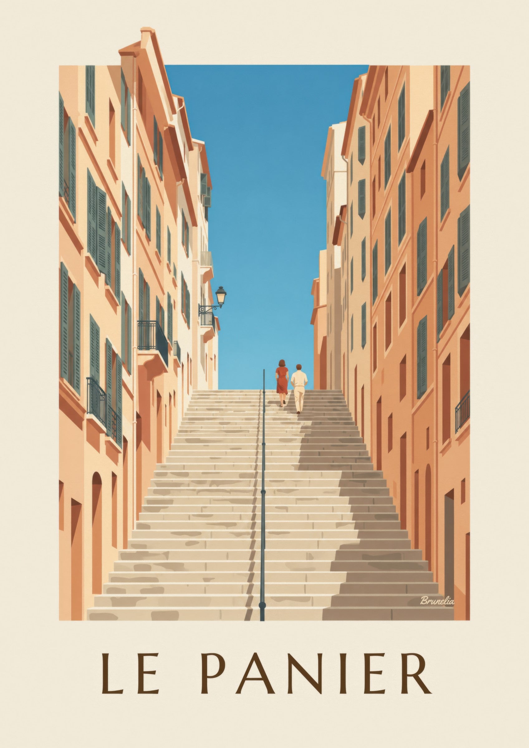 Affiche escaliers de la Montée des Accoules: nærbillede af detalje