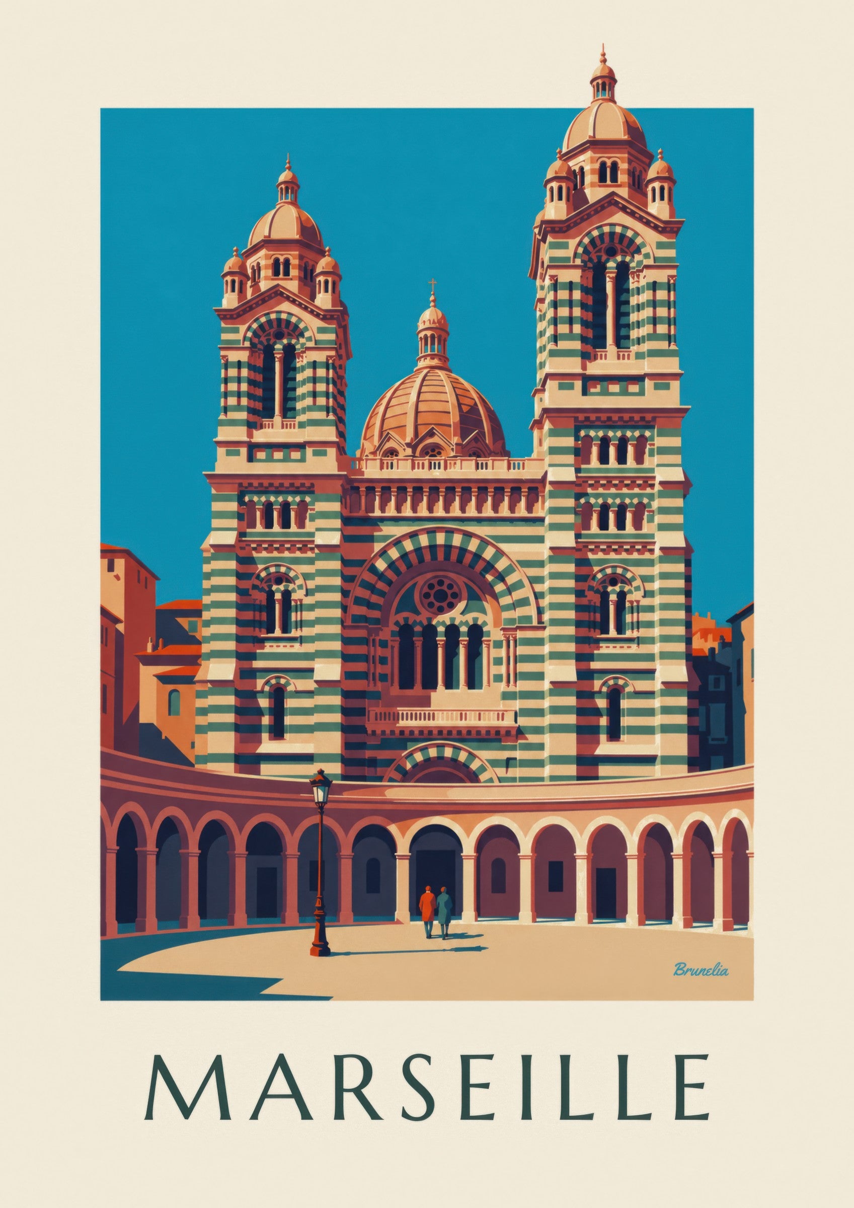 Affiche cathédrale de la Major à Marseille: nærbillede af detalje