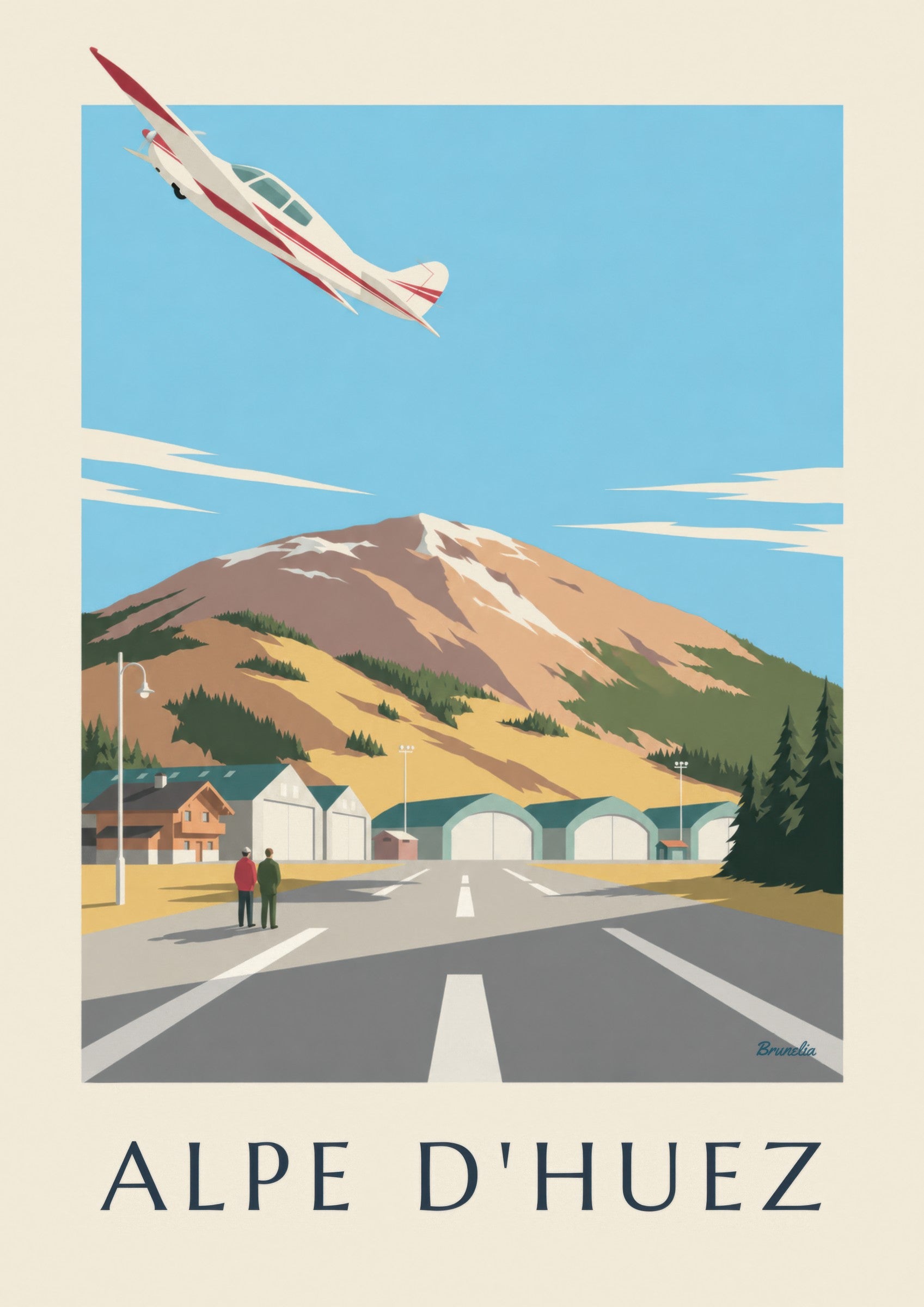 Plakat med altiporten i Alpe d'Huez: nærbillede af detalje