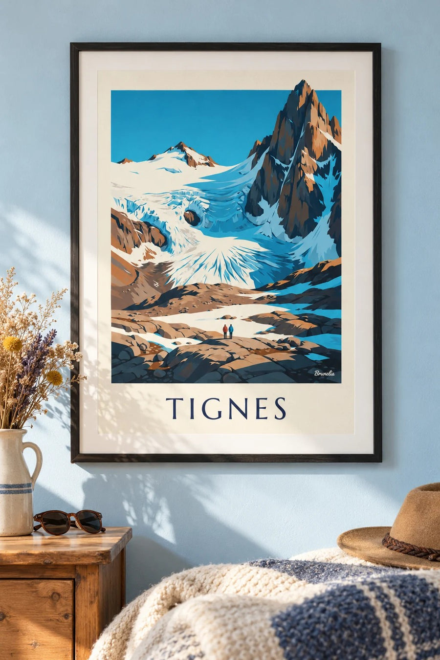 Affiche Tignes, Grande Motte et Grande Casse en été : encadrée au mur