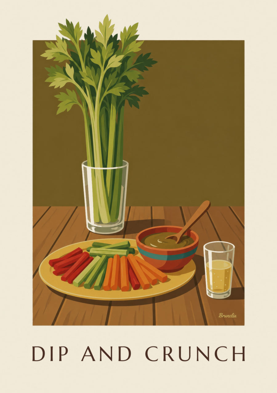 Plakat med anchoïade og sprøde grøntsager