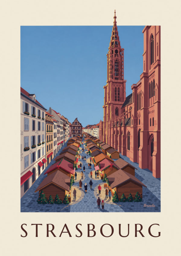 Plakat med julemarkedet i Strasbourg