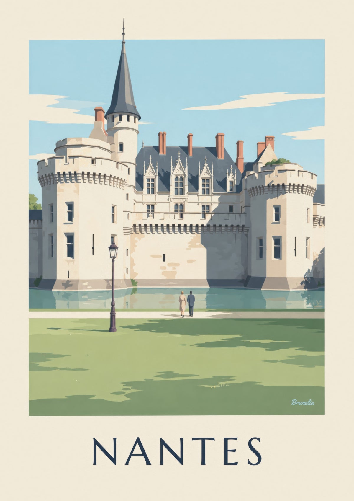 Plakat med Château des ducs de Bretagne i Nantes