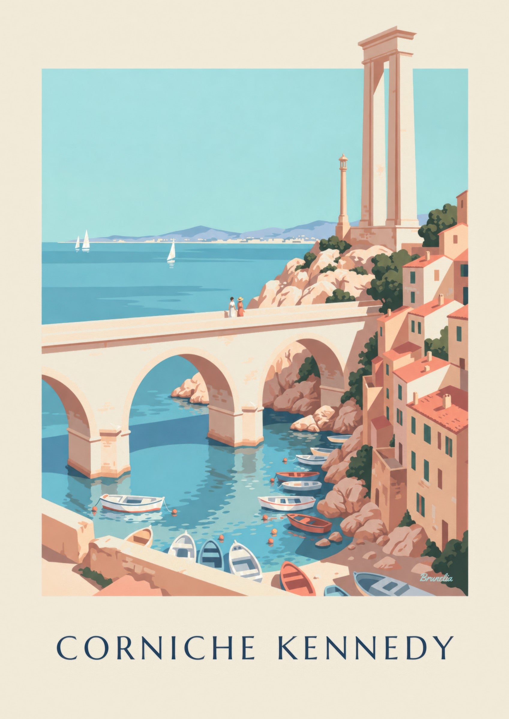 Affiche Corniche Kennedy à Marseille: nærbillede af detalje