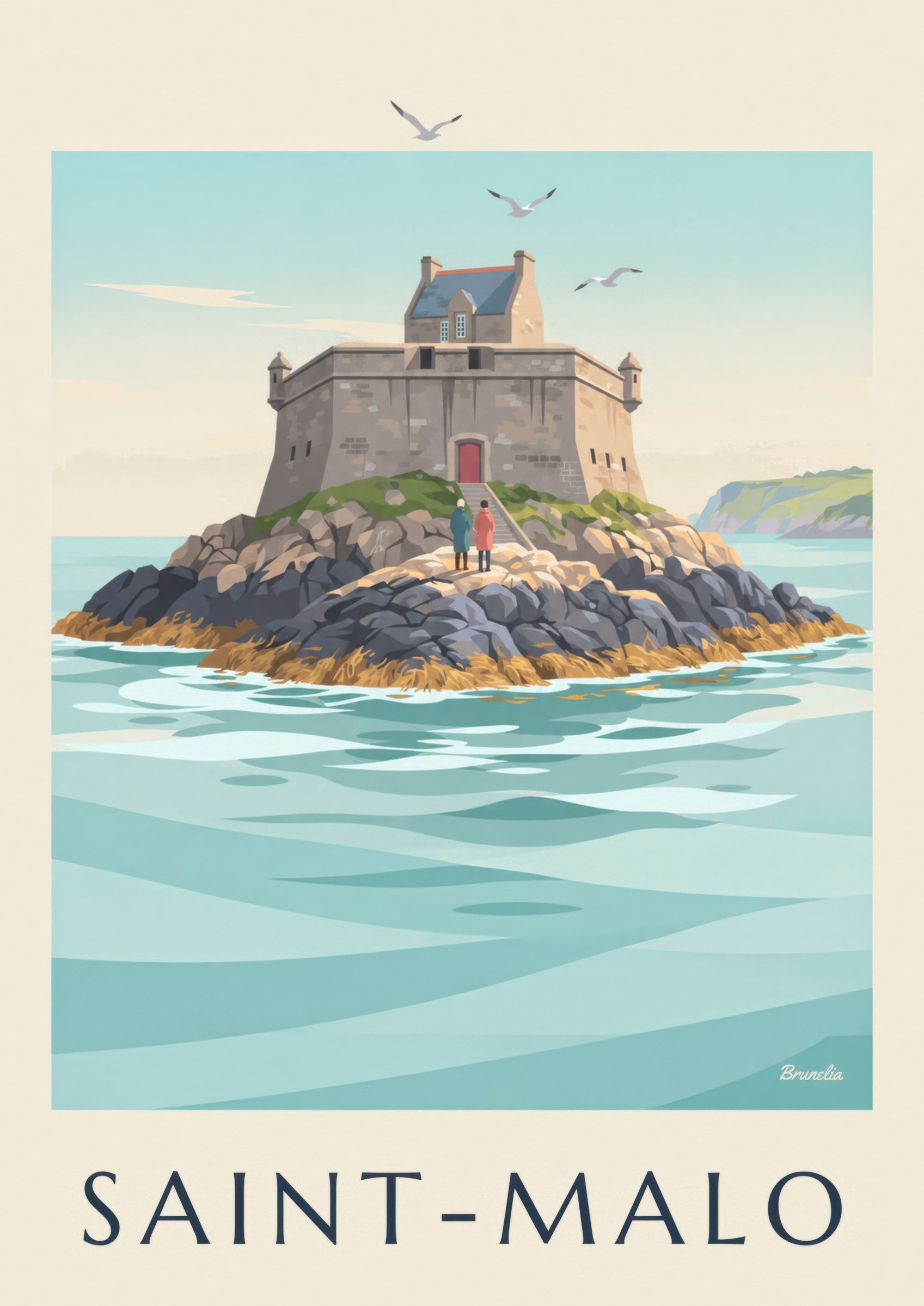 Affiche du fort du Petit Bé à Saint-Malo: nærbillede af detalje