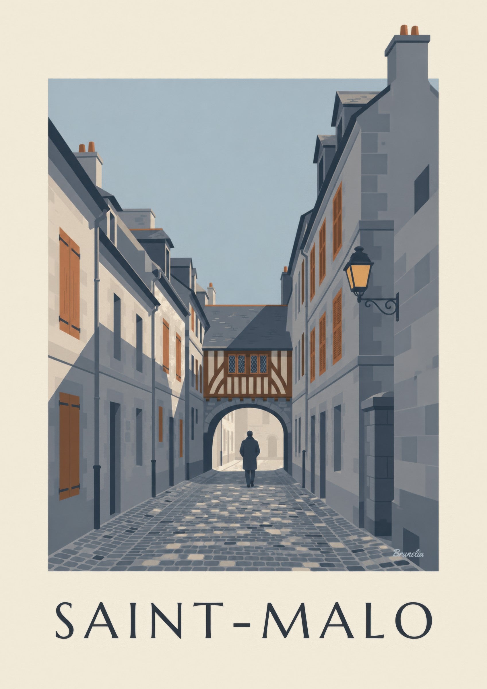 Affiche ruelle de Saint-Malo intra-muros: nærbillede af detalje