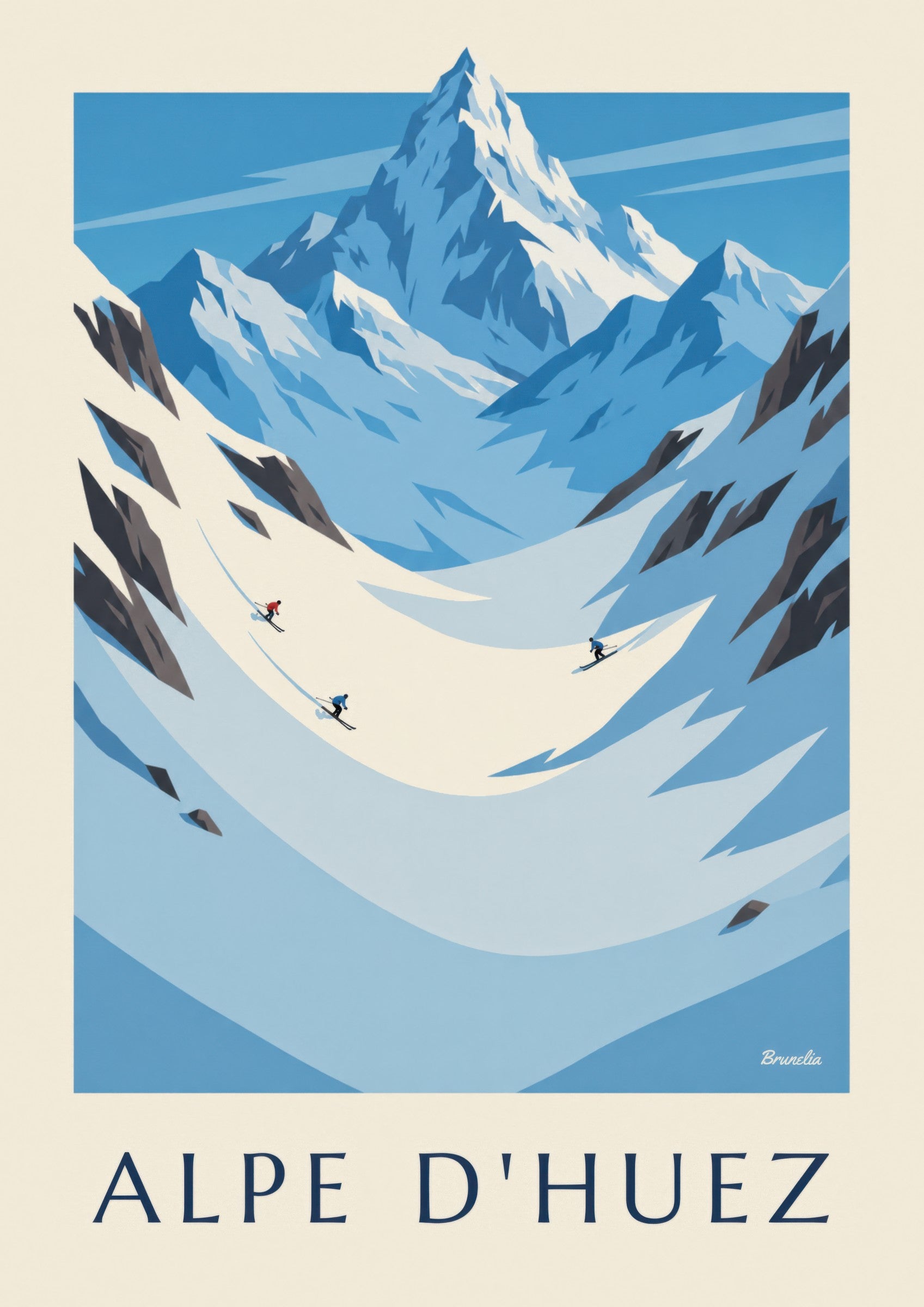 Affiche Alpe d'Huez, glacier de Sarenne et Écrins: nærbillede af detalje