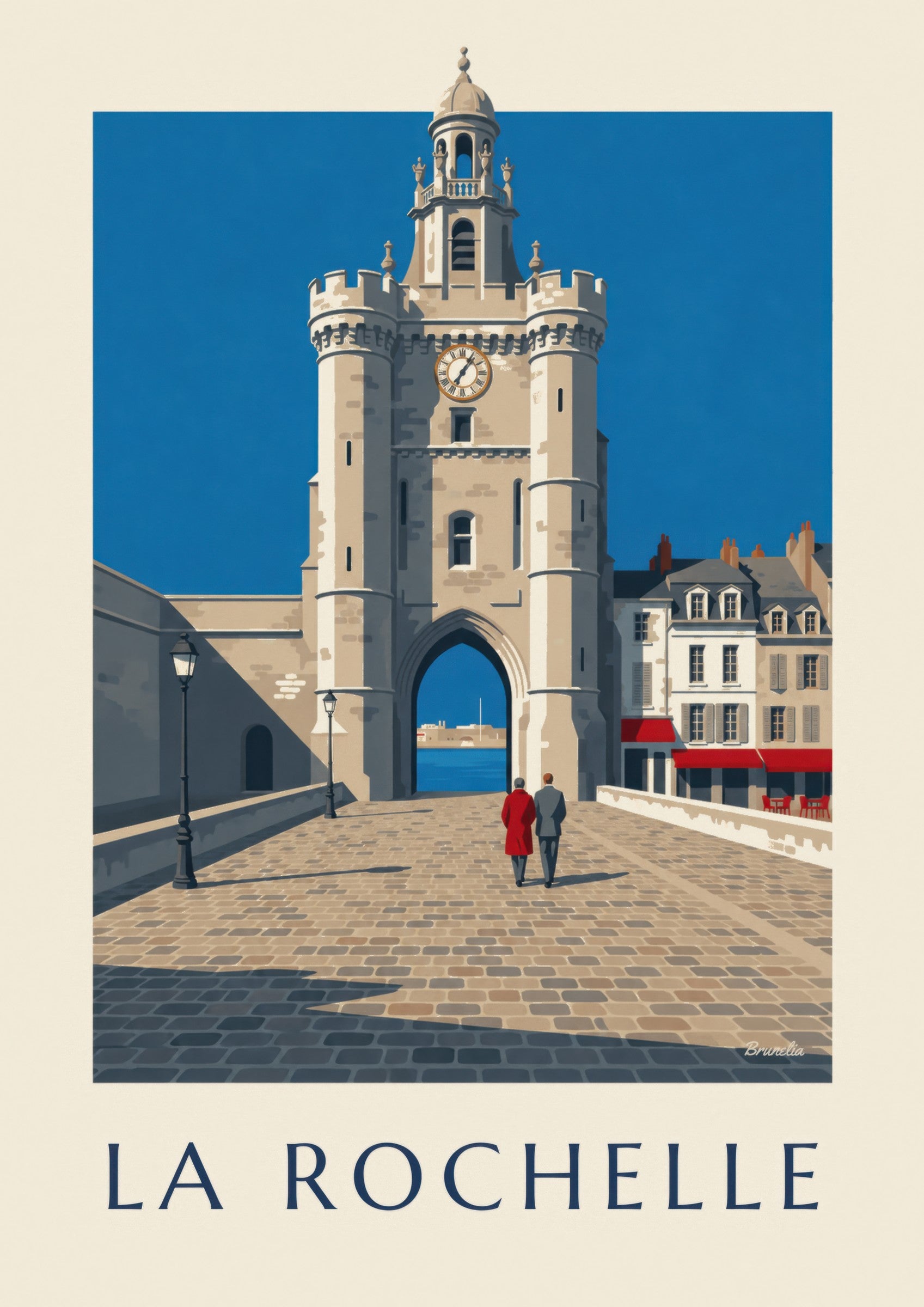 Affiche porte de la Grosse Horloge à La Rochelle: nærbillede af detalje