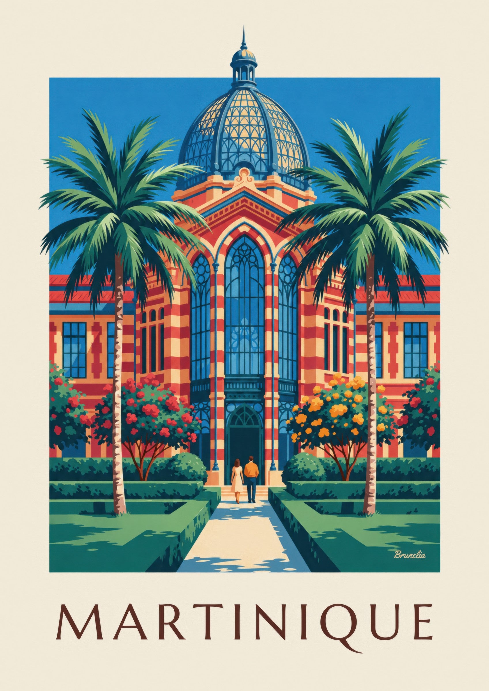 Affiche Martinique, bibliothèque Schœlcher à Fort-de-France: nærbillede af detalje