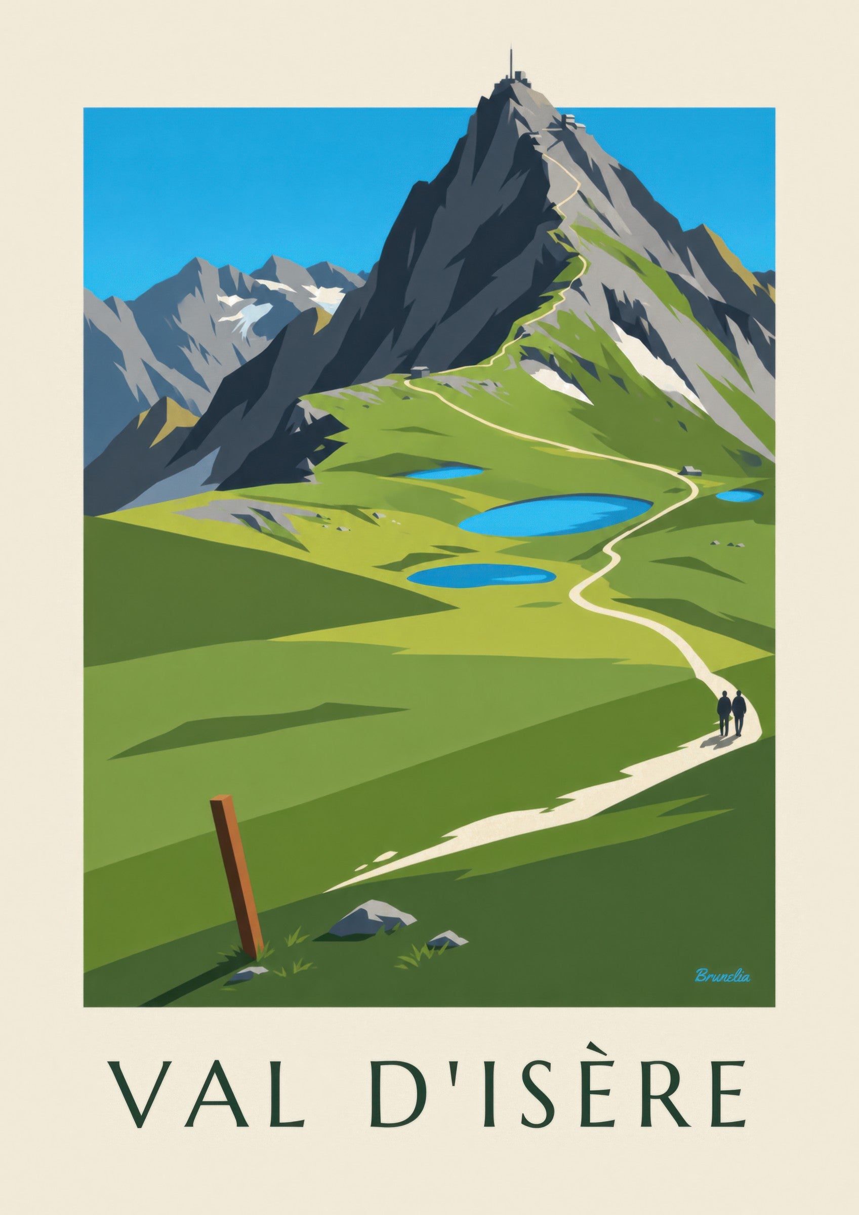 Affiche Val d’Isère, alpages et lacs d’altitude: nærbillede af detalje