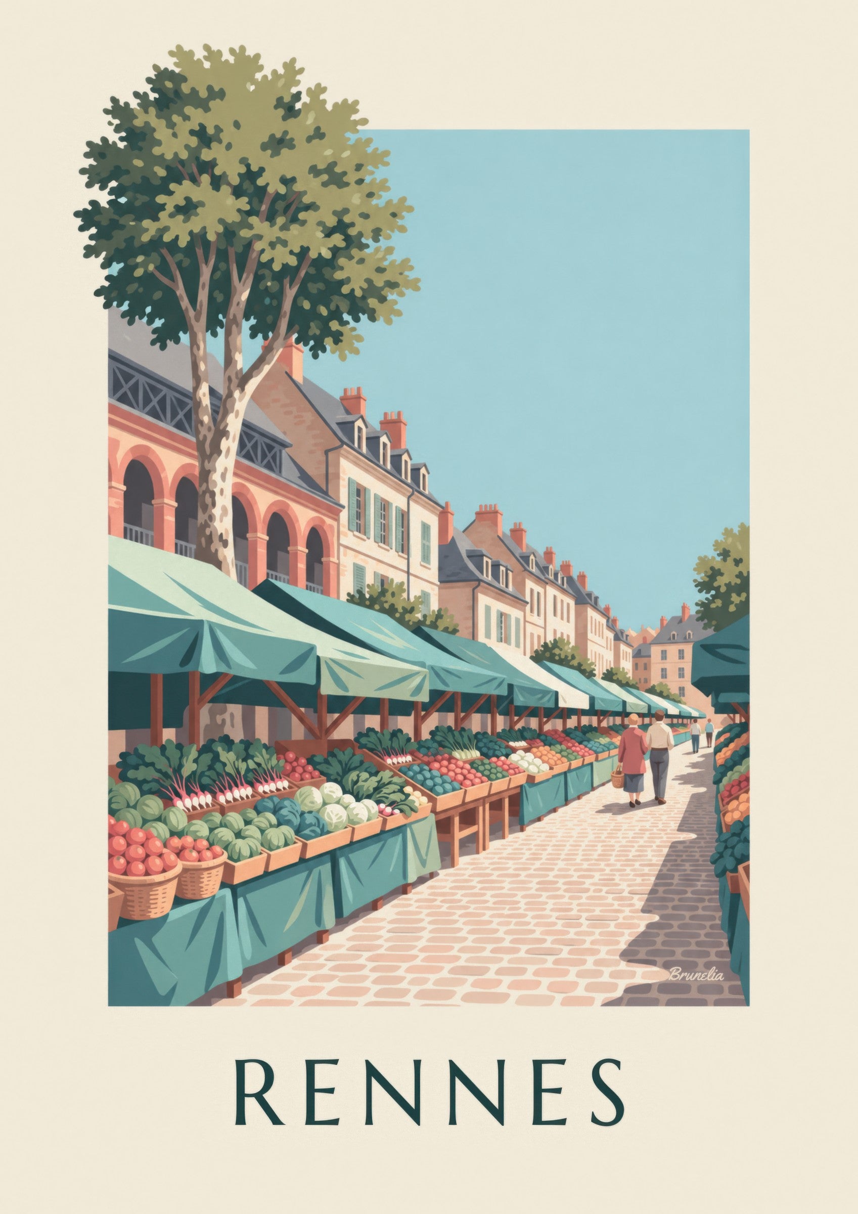 Affiche marché des Lices à Rennes: nærbillede af detalje