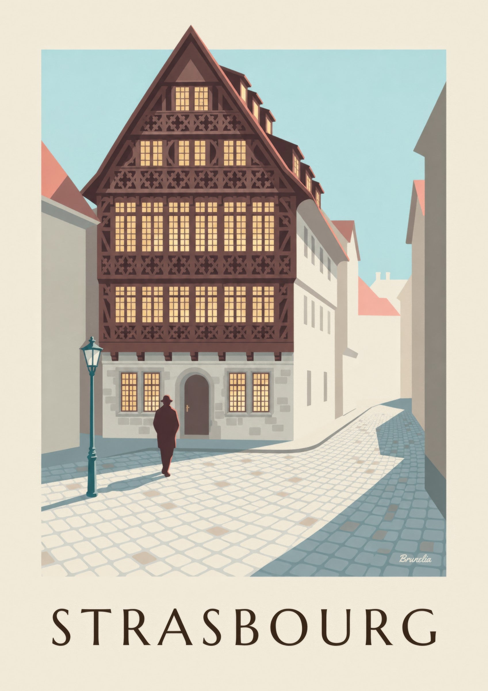 Affiche Maison Kammerzell à Strasbourg: nærbillede af detalje