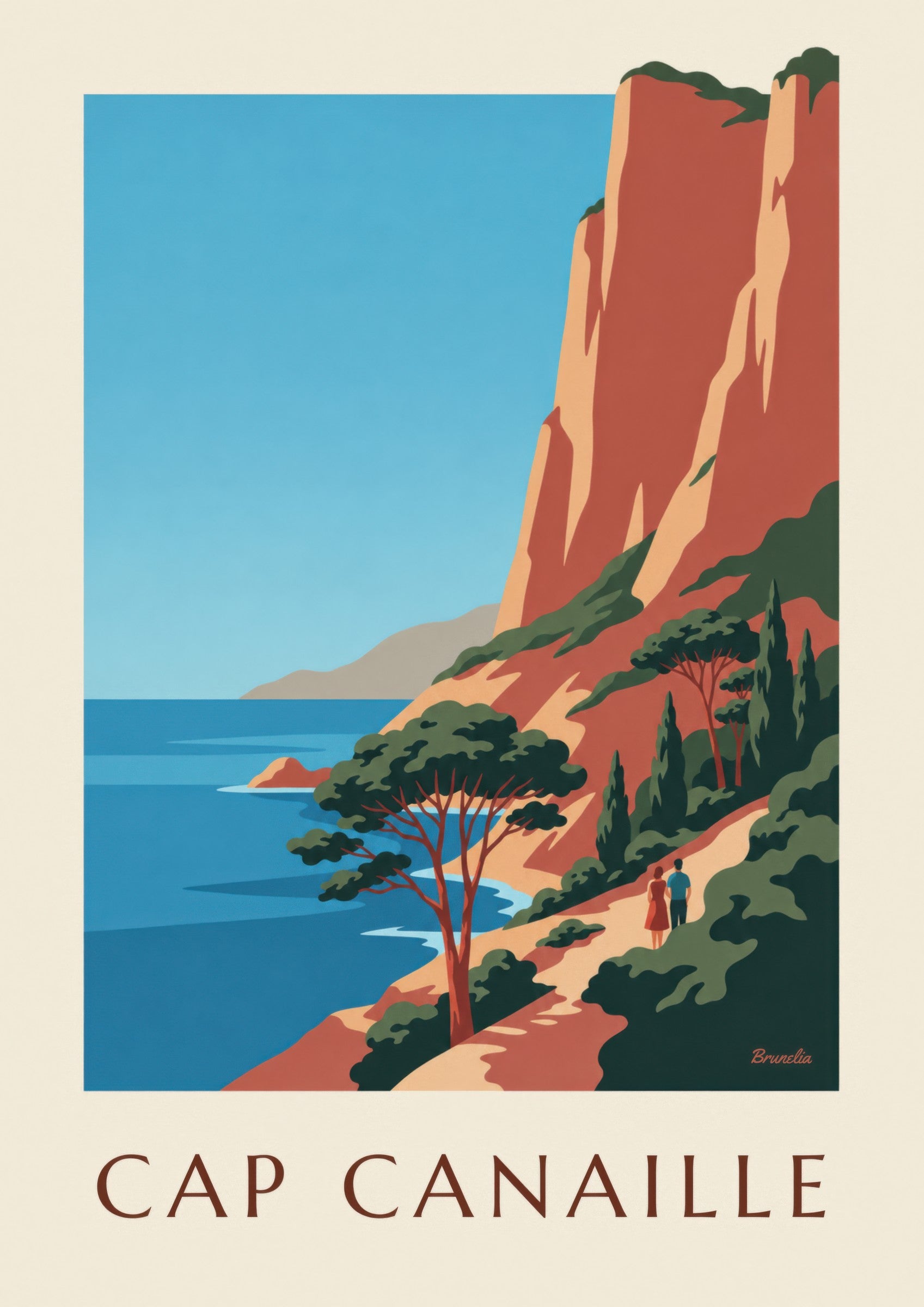 Affiche Cap Canaille, falaises rouges et mer bleue: nærbillede af detalje