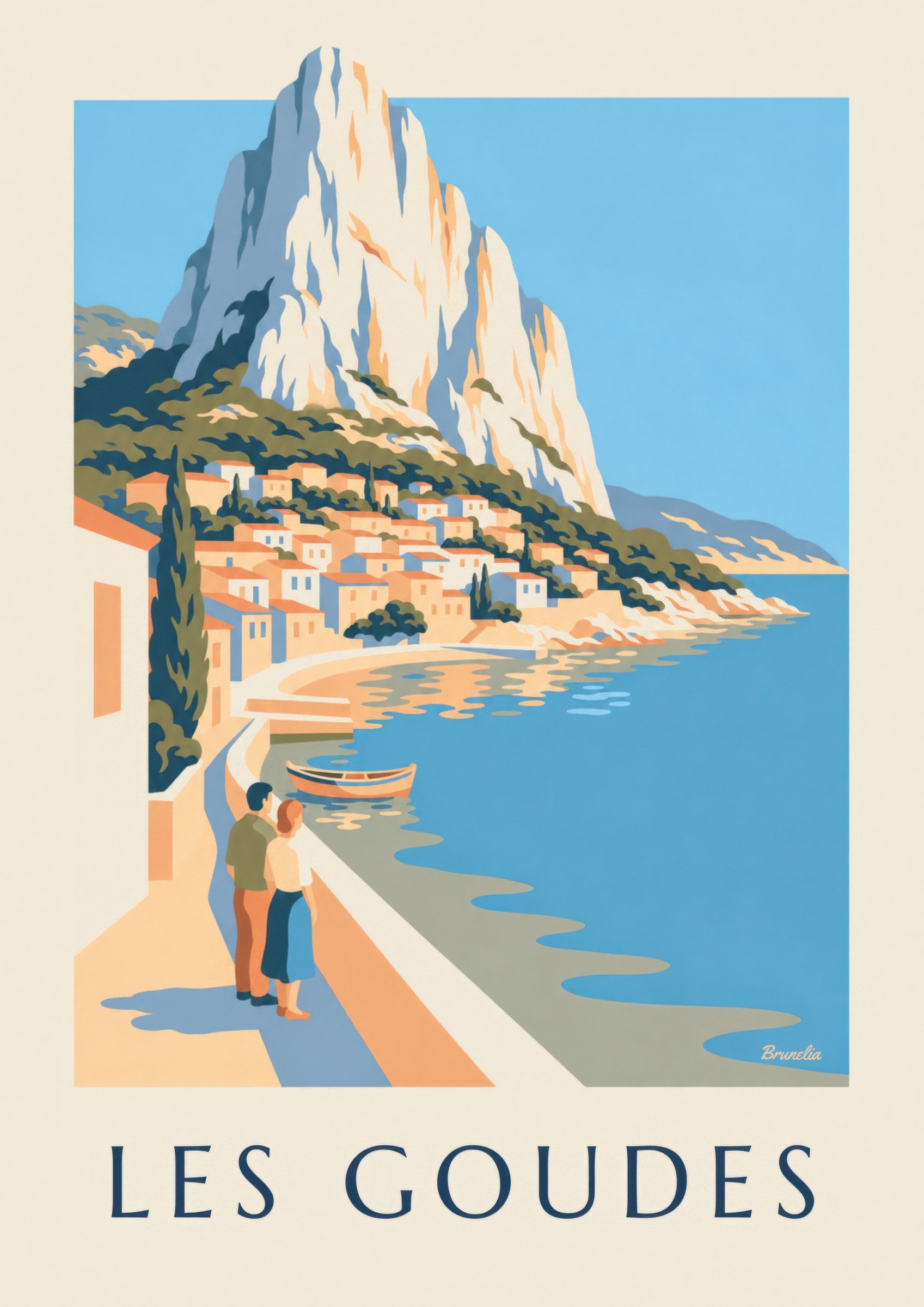 Affiche Les Goudes vue de la mer: nærbillede af detalje