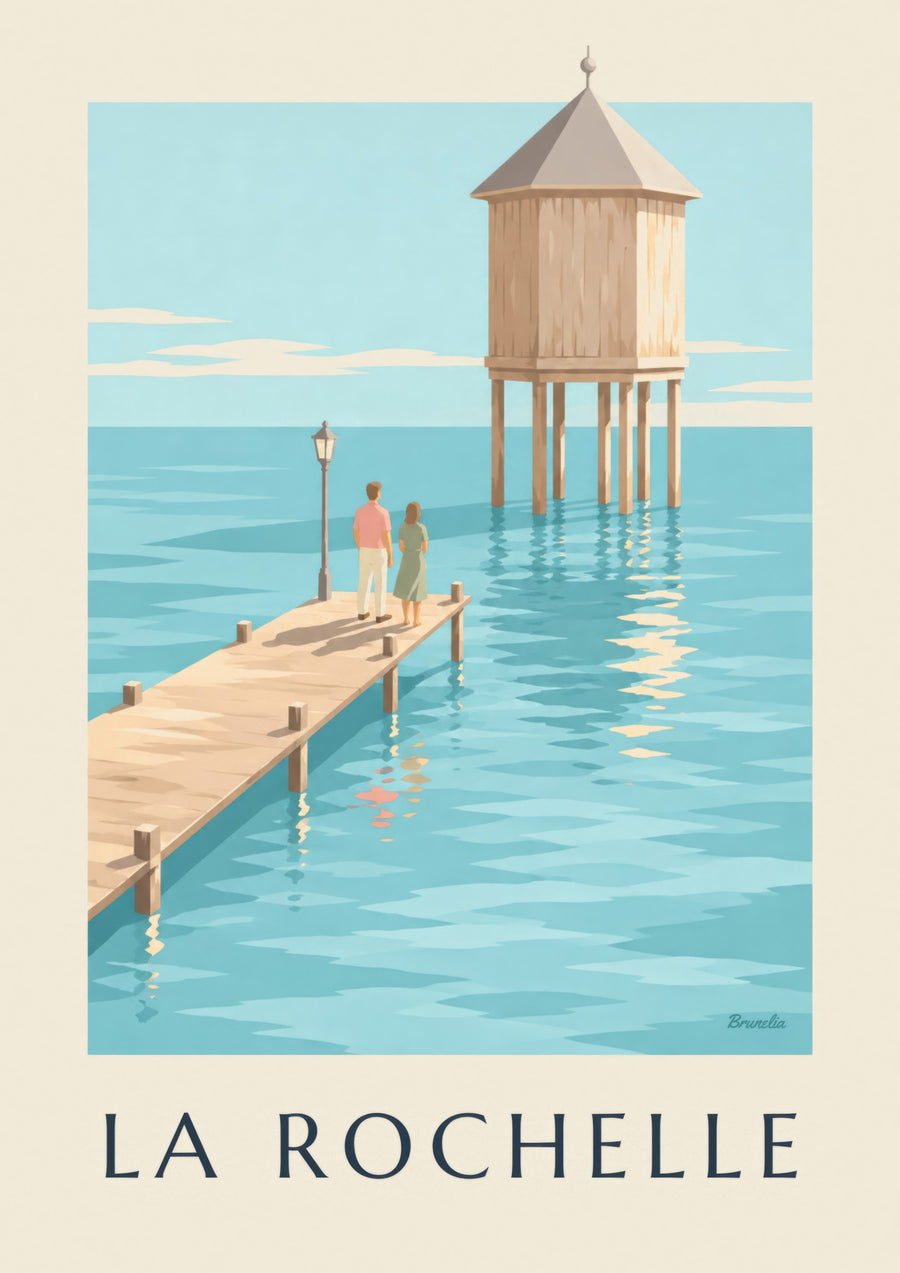 Plakat med fyret ved Bout du Monde i La Rochelle