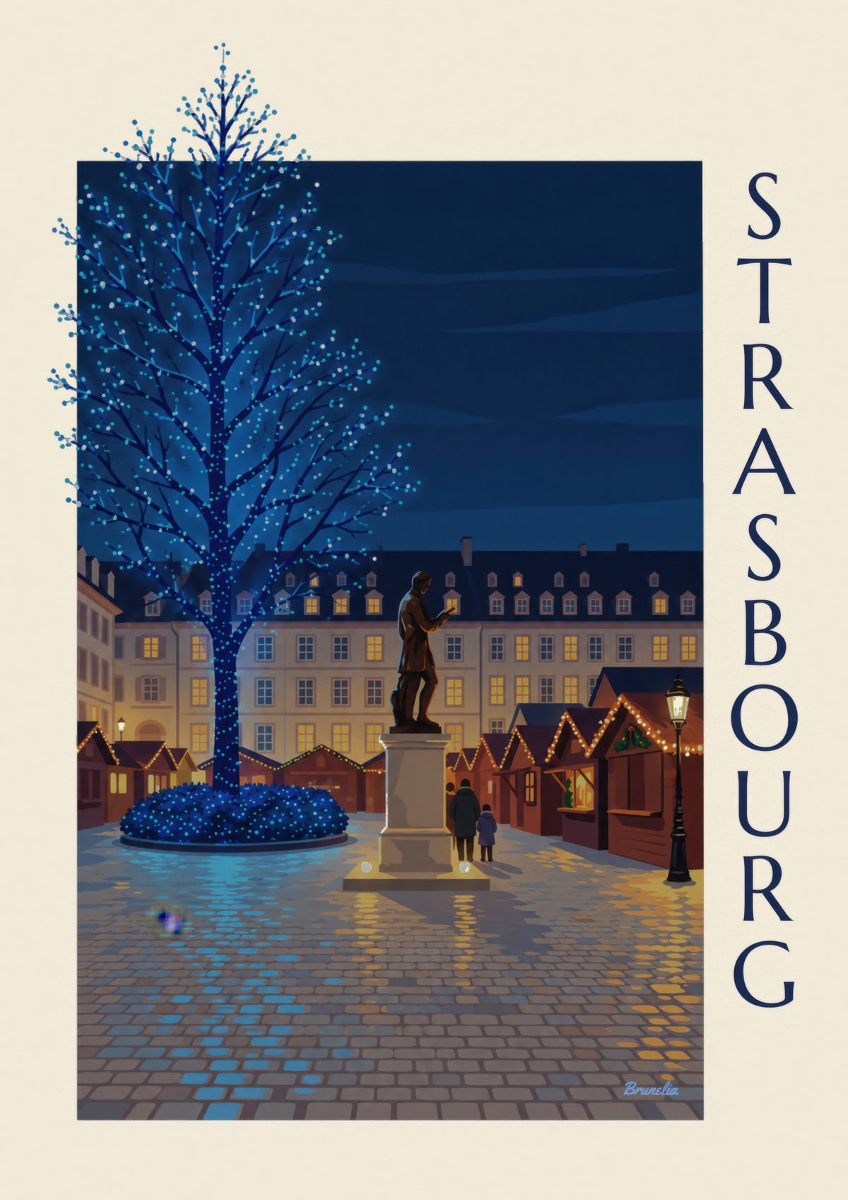 Affiche Noël à Strasbourg, place Gutenberg