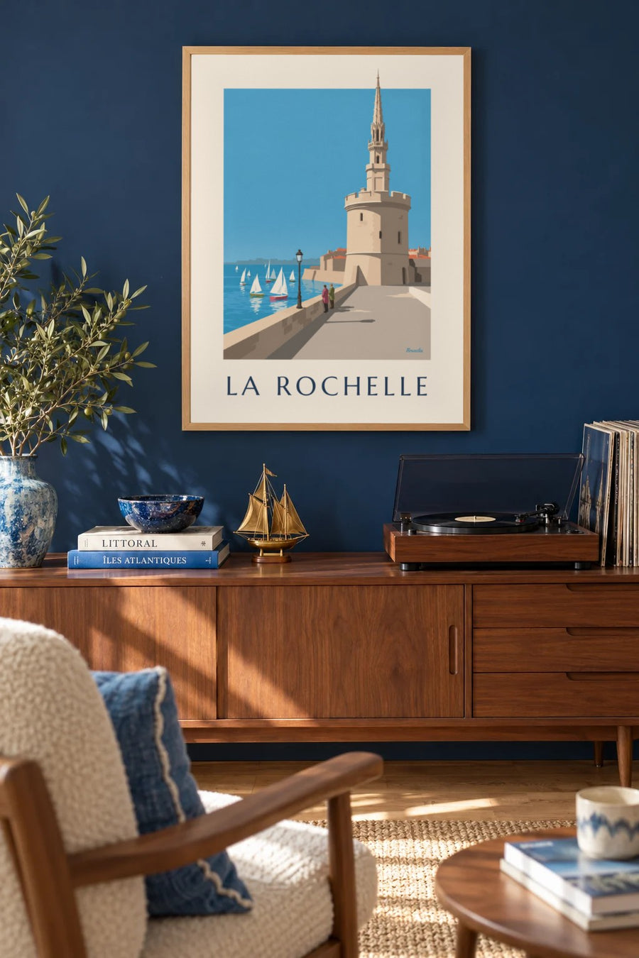 Plakat af Tour de la Lanterne i La Rochelle : indrammet på væggen