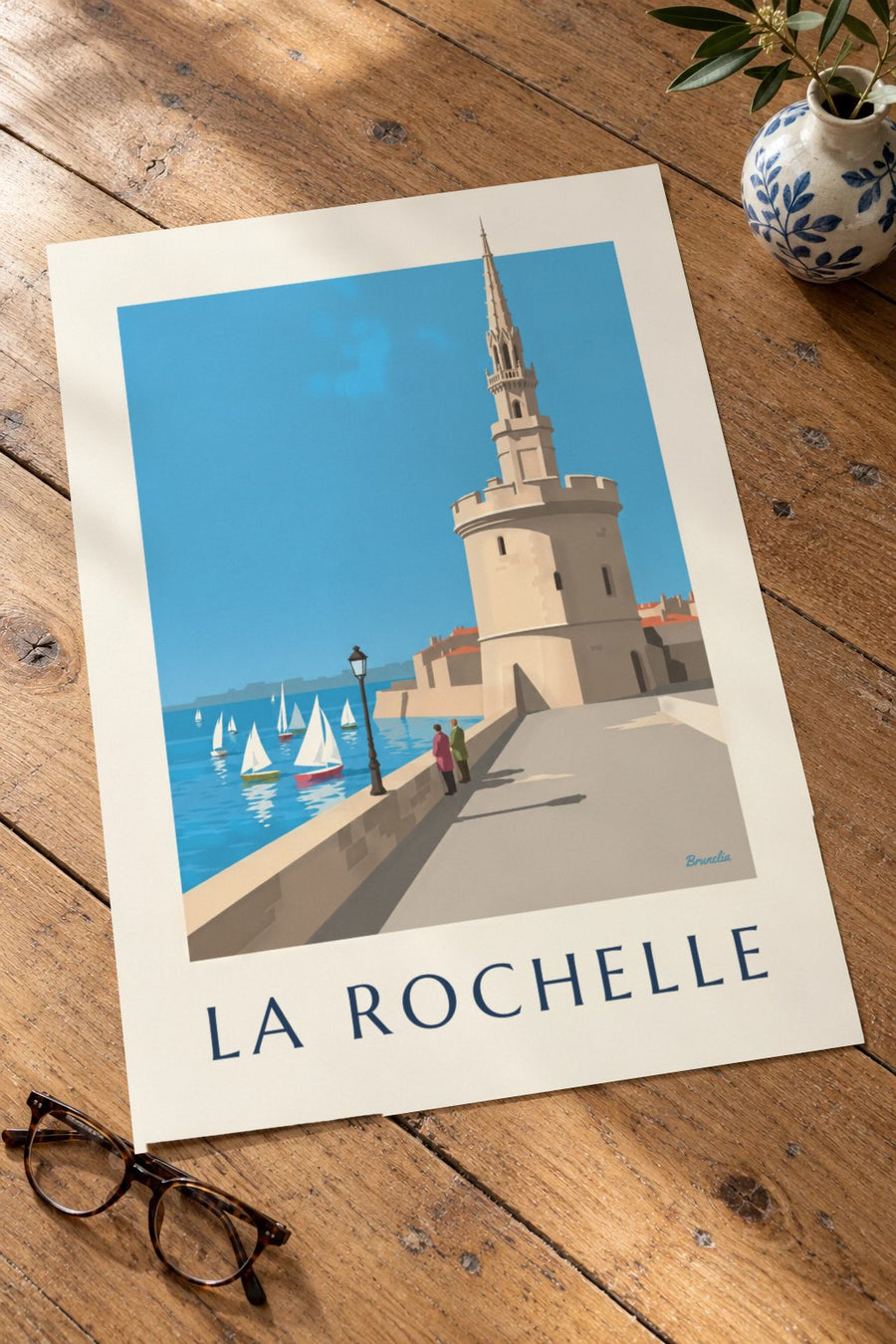 Plakat af Tour de la Lanterne i La Rochelle : stillet på et bord