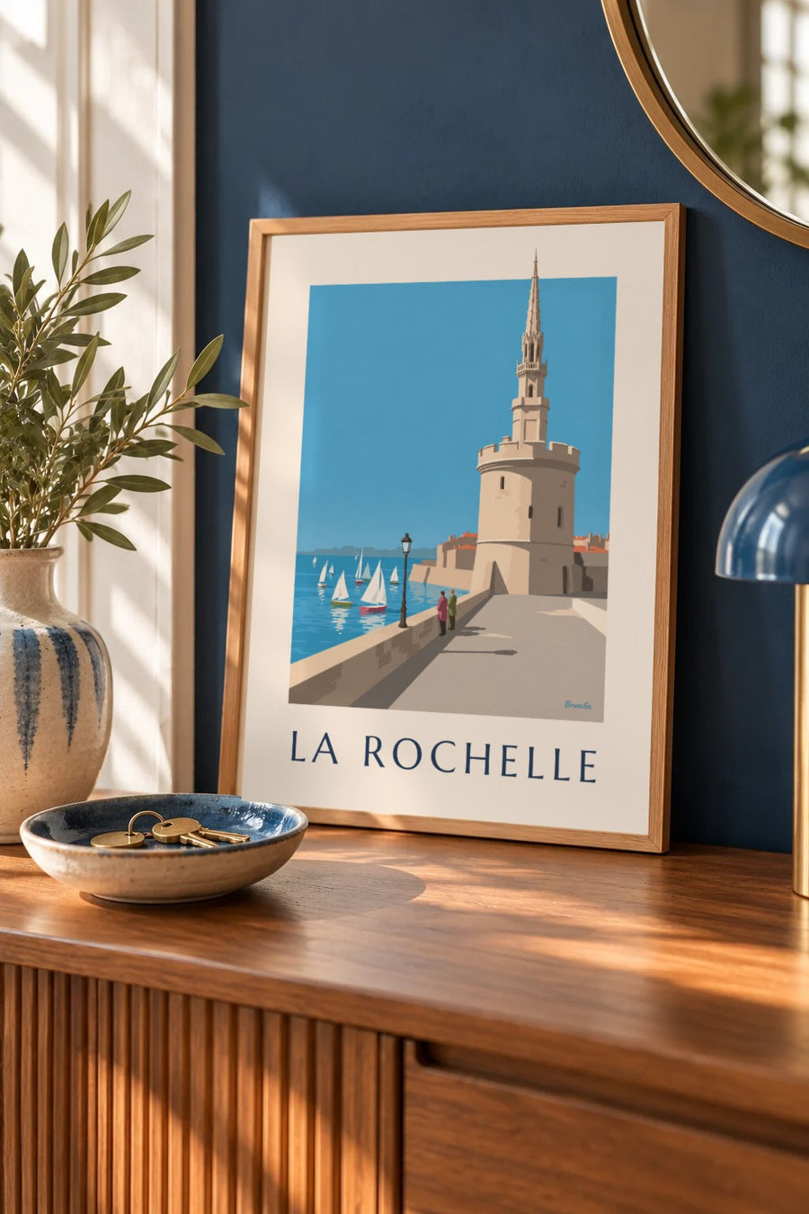 Plakat af Tour de la Lanterne i La Rochelle : lille A4-format i ramme