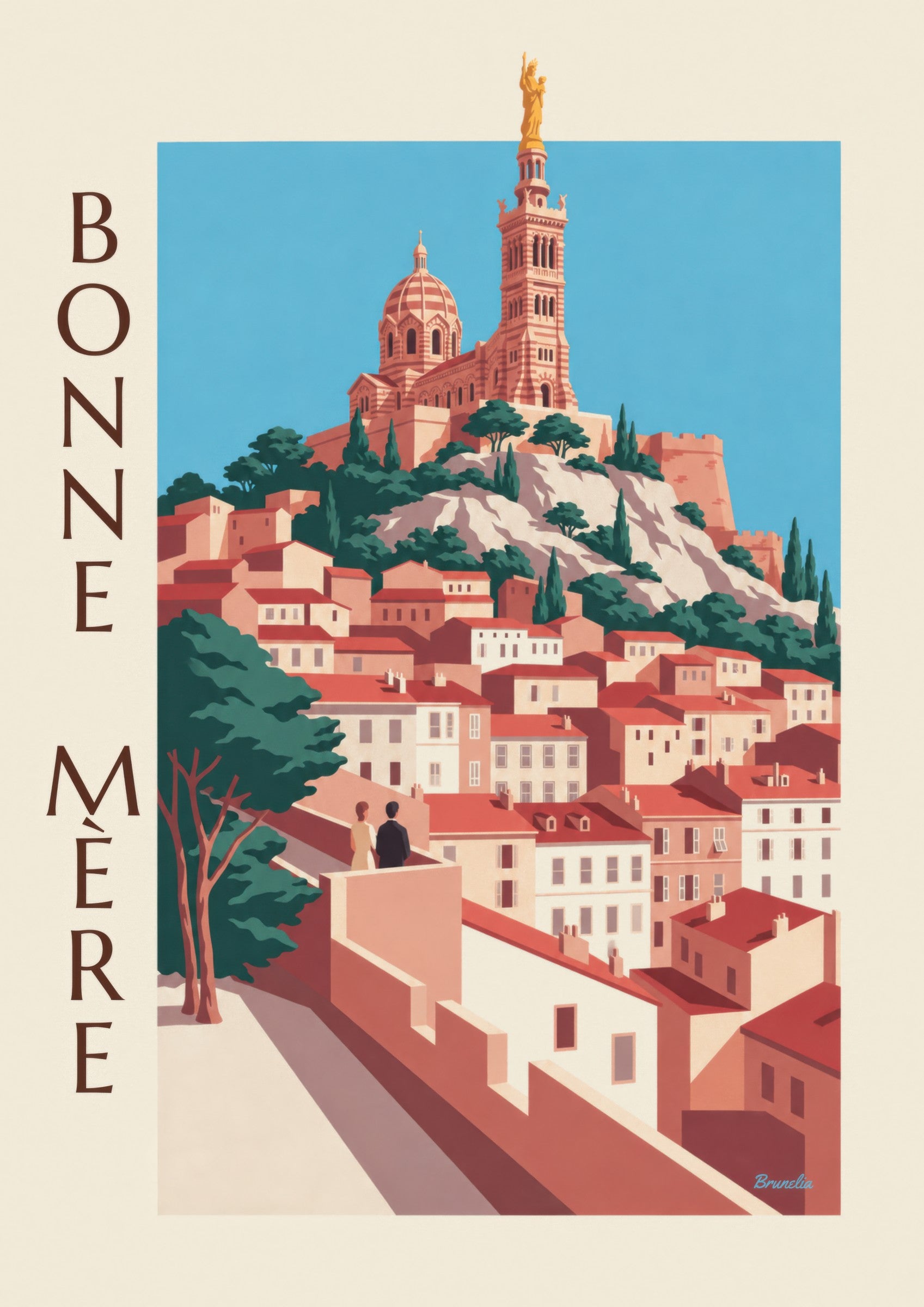 Affiche Notre-Dame-de-la-Garde à Marseille: nærbillede af detalje