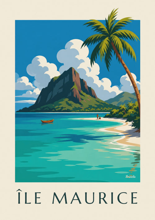 Plakat af Morne Brabant og lagunen (titlen ÎLE MAURICE) : hele plakaten