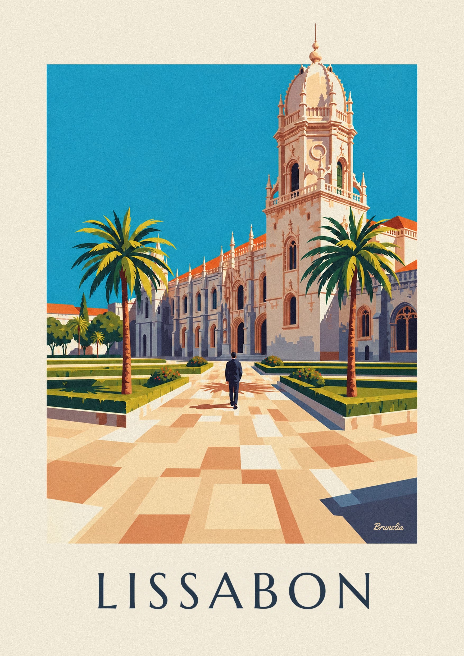 Plakat af Jerónimos-klosteret i Belém, Lissabon: nærbillede af detalje