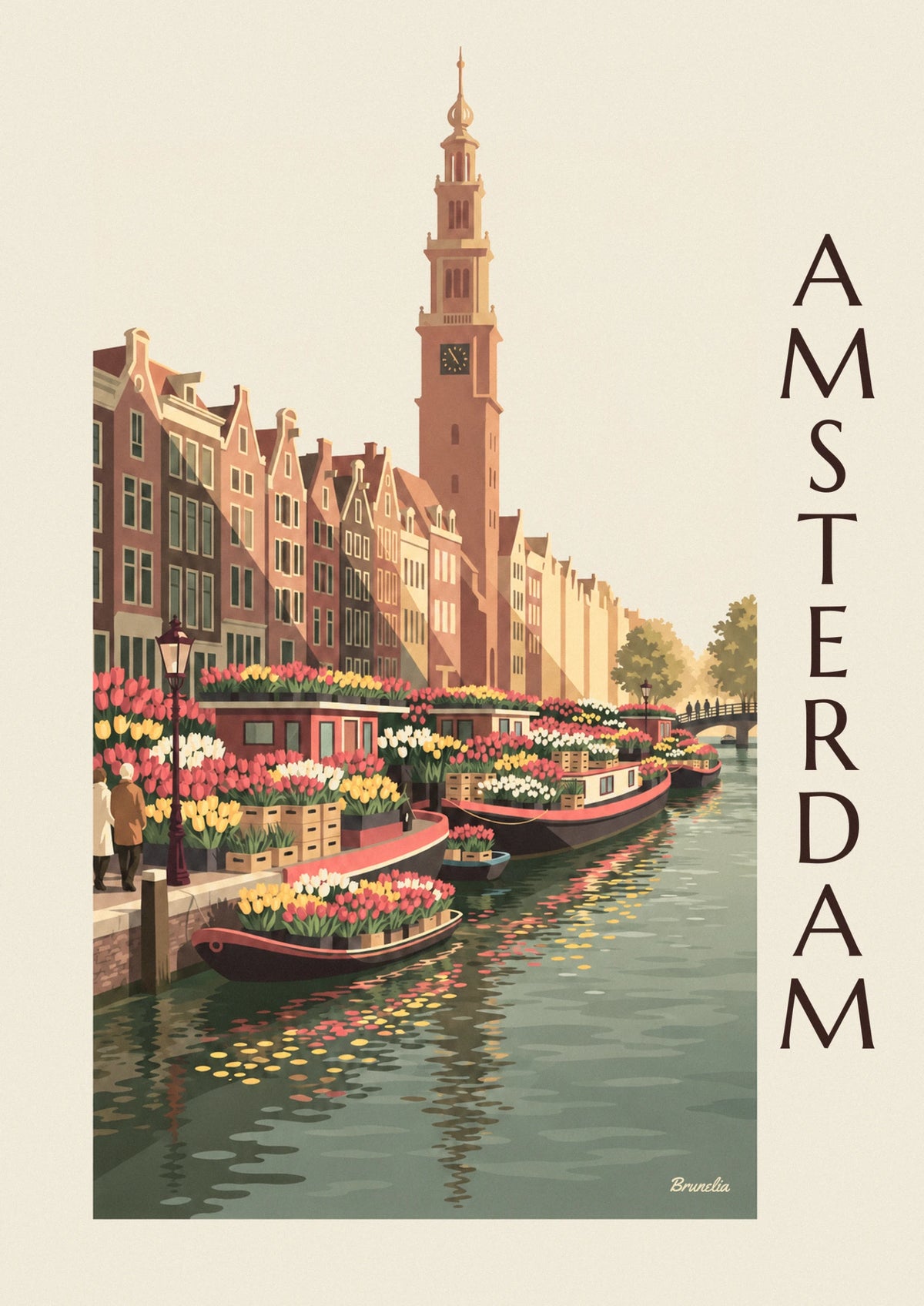 Singel flower market in Amsterdam poster