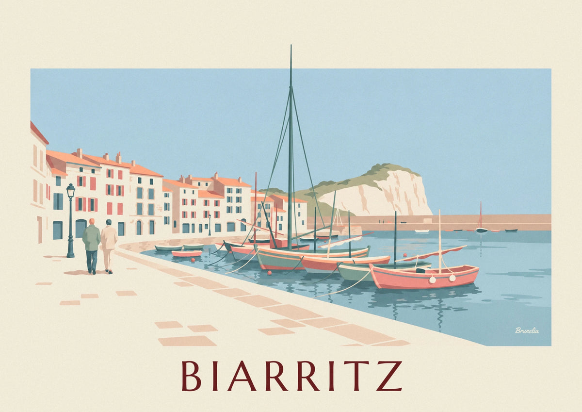 Biarritz Fishermen’s Port and Rocher de la Vierge poster