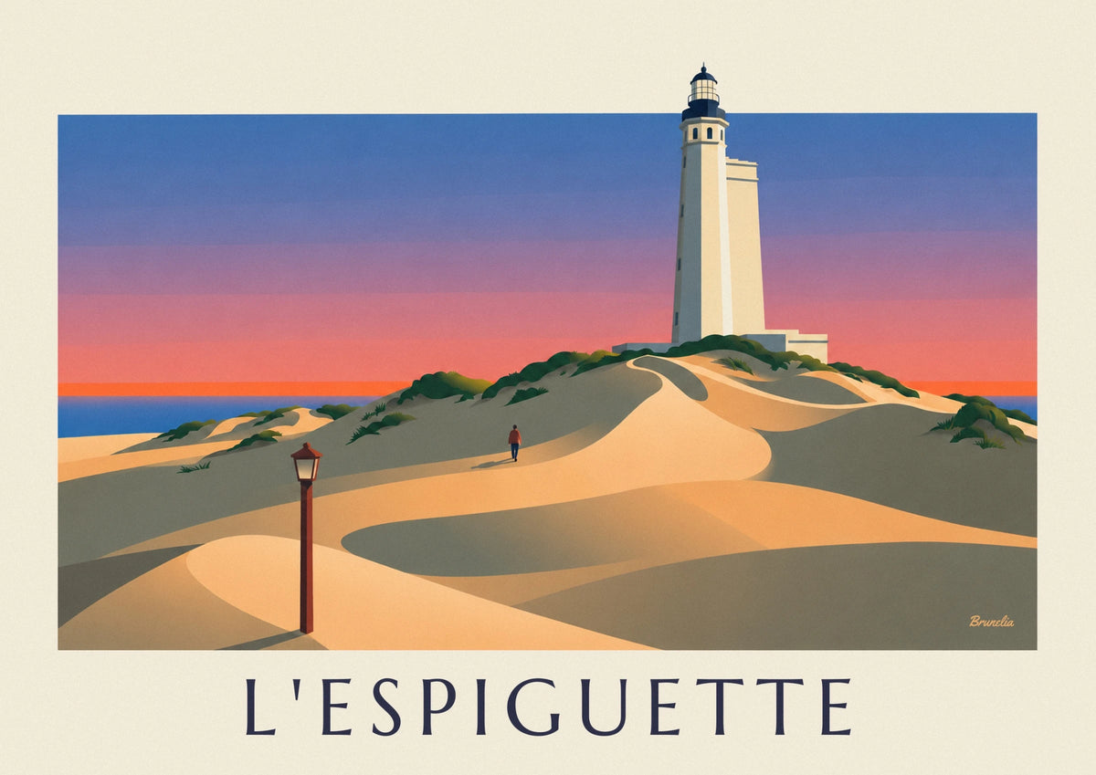 L’Espiguette beach sunset poster