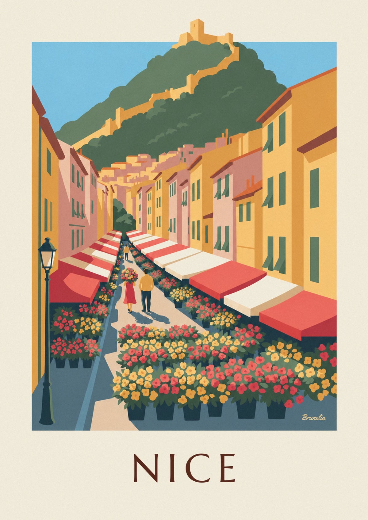 Cours Saleya flower market in Nice poster