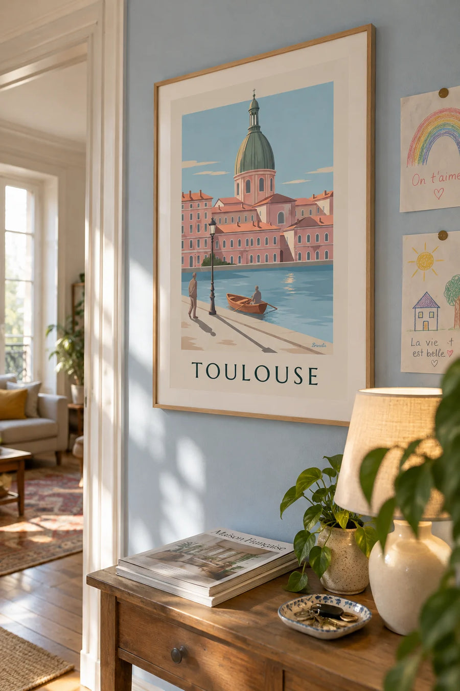 Affiche dôme de La Grave sur la Garonne à Toulouse : encadrée au mur