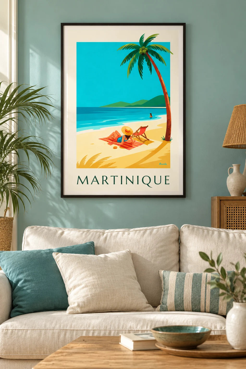 Affiche femme sur une plage de sable blanc en Martinique i et rigtigt hjem