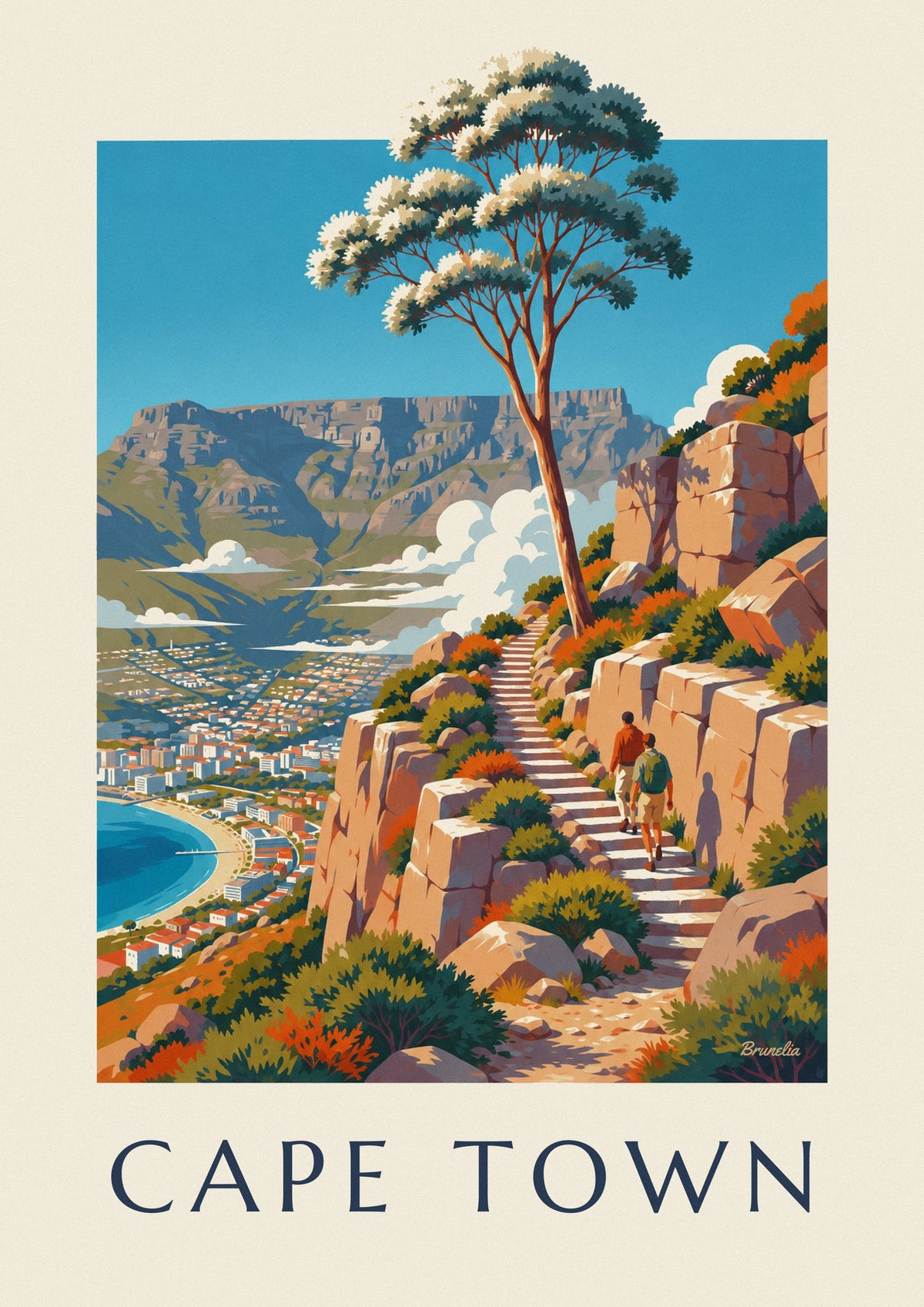 Cape Town Table Mountain hike poster