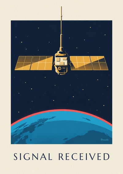 Satellite in space above the Earth poster: the full poster