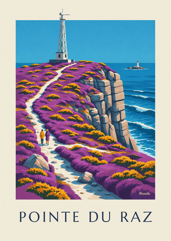 Affiche sentier côtier de la pointe du Raz en Bretagne