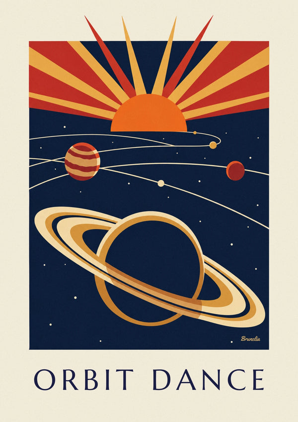 Solar system, planets and Saturn’s rings poster