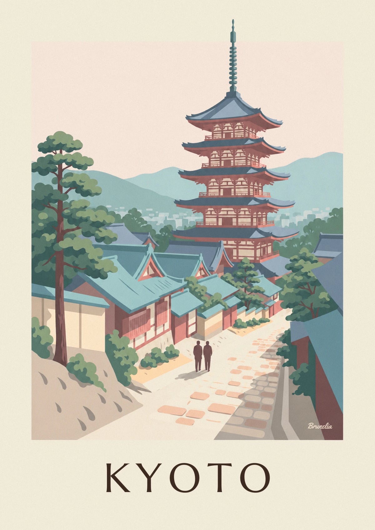 Yasaka Pagoda and Higashiyama lanes in Kyoto poster